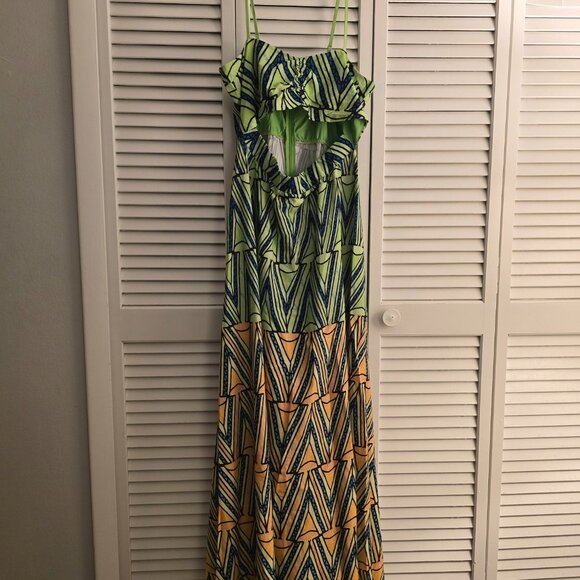 NWOT Multicolor Spaghetti Strap Maxi Dress - Picture 4 of 7